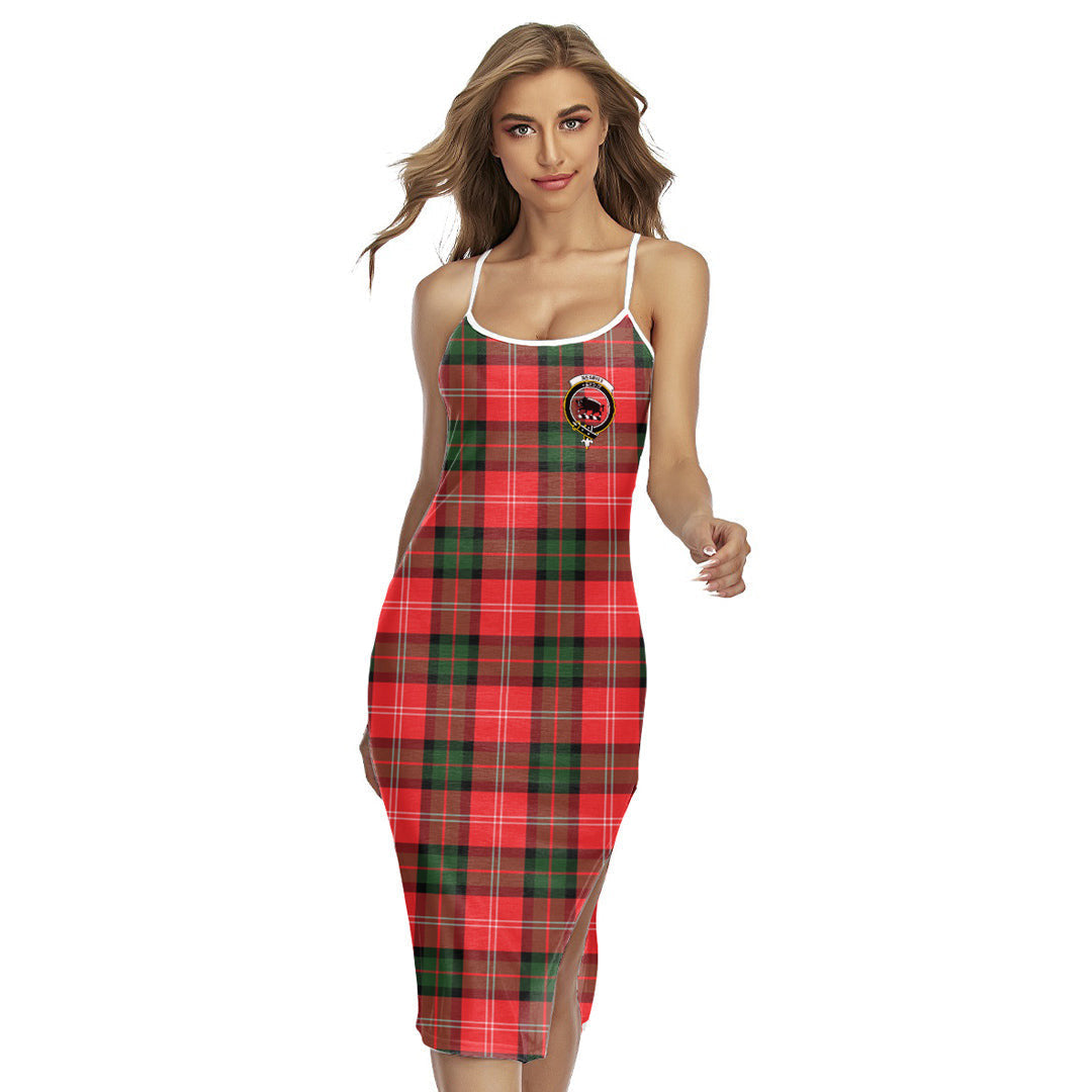 Nesbitt Modern Tartan Crest Back Cross Cami Dress