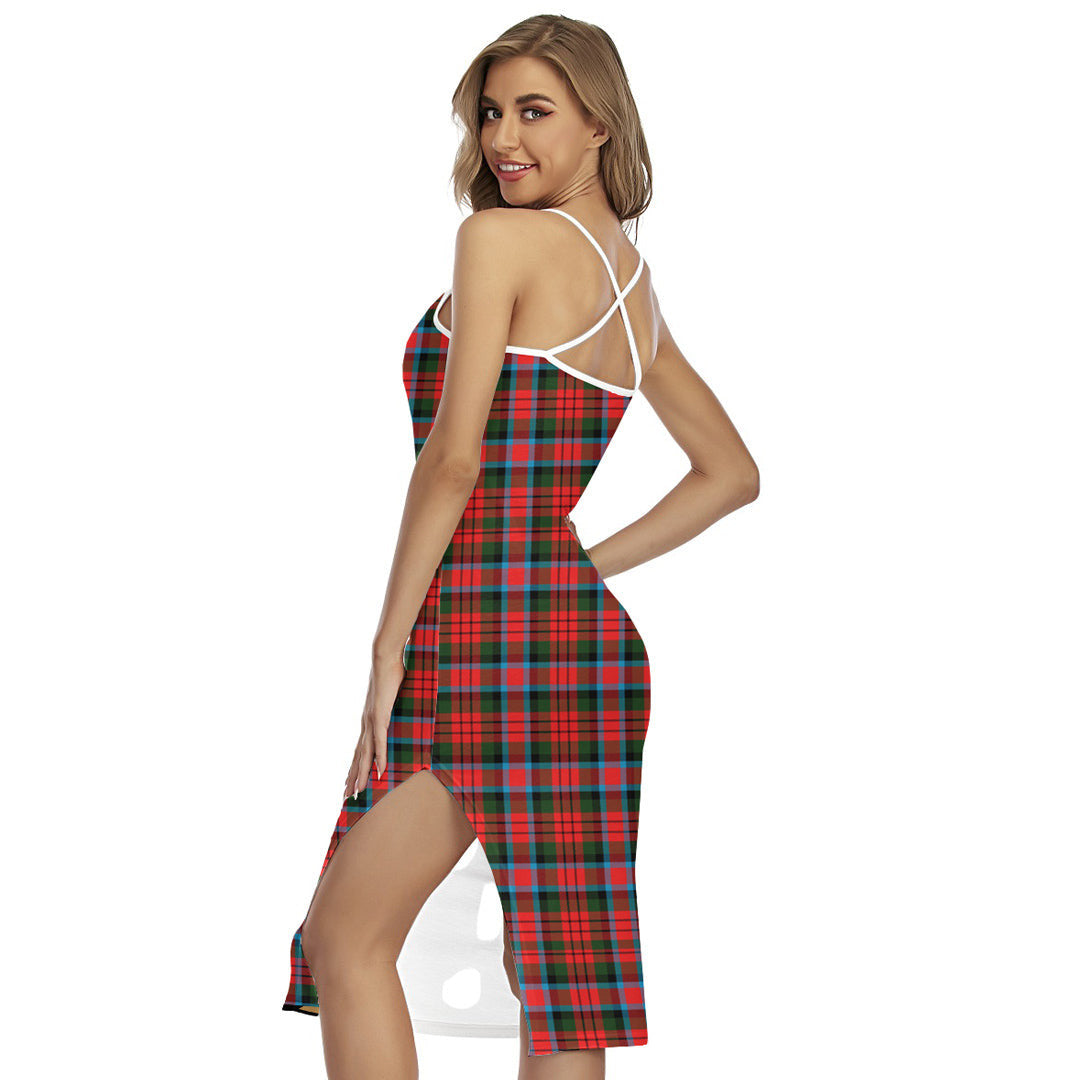 MacDuff Modern Tartan Crest Back Cross Cami Dress