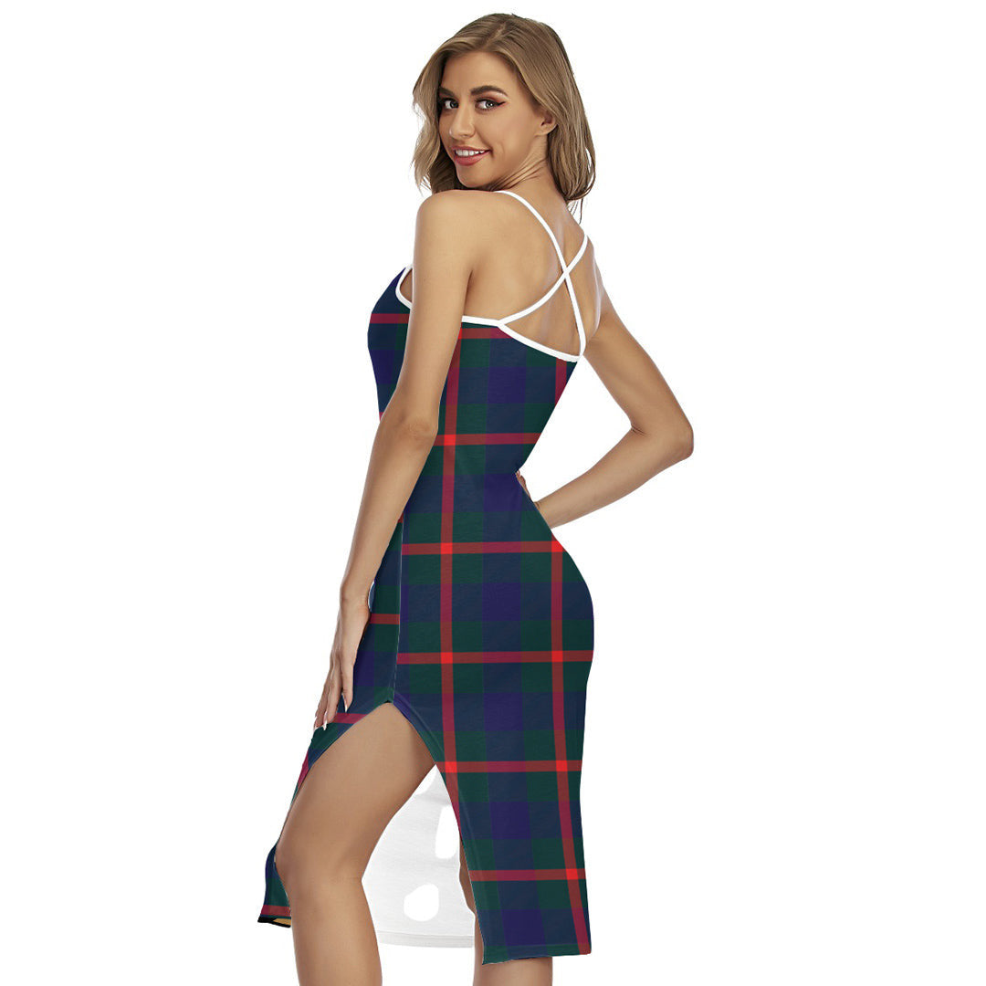 Agnew Modern Tartan Crest Back Cross Cami Dress