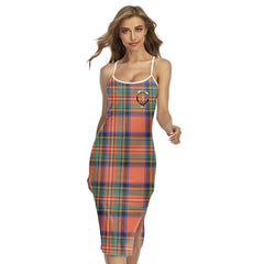 Stewart Royal Ancient Tartan Crest Back Cross Cami Dress
