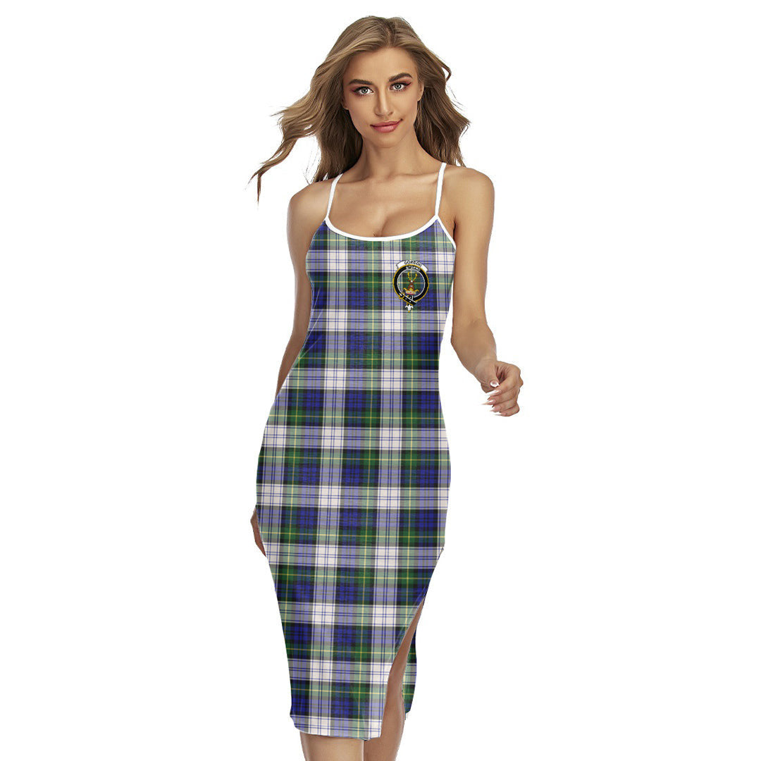 Gordon Dress Modern Tartan Crest Back Cross Cami Dress