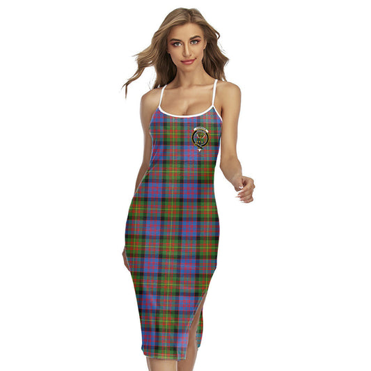 Carnegie Ancient Tartan Crest Back Cross Cami Dress