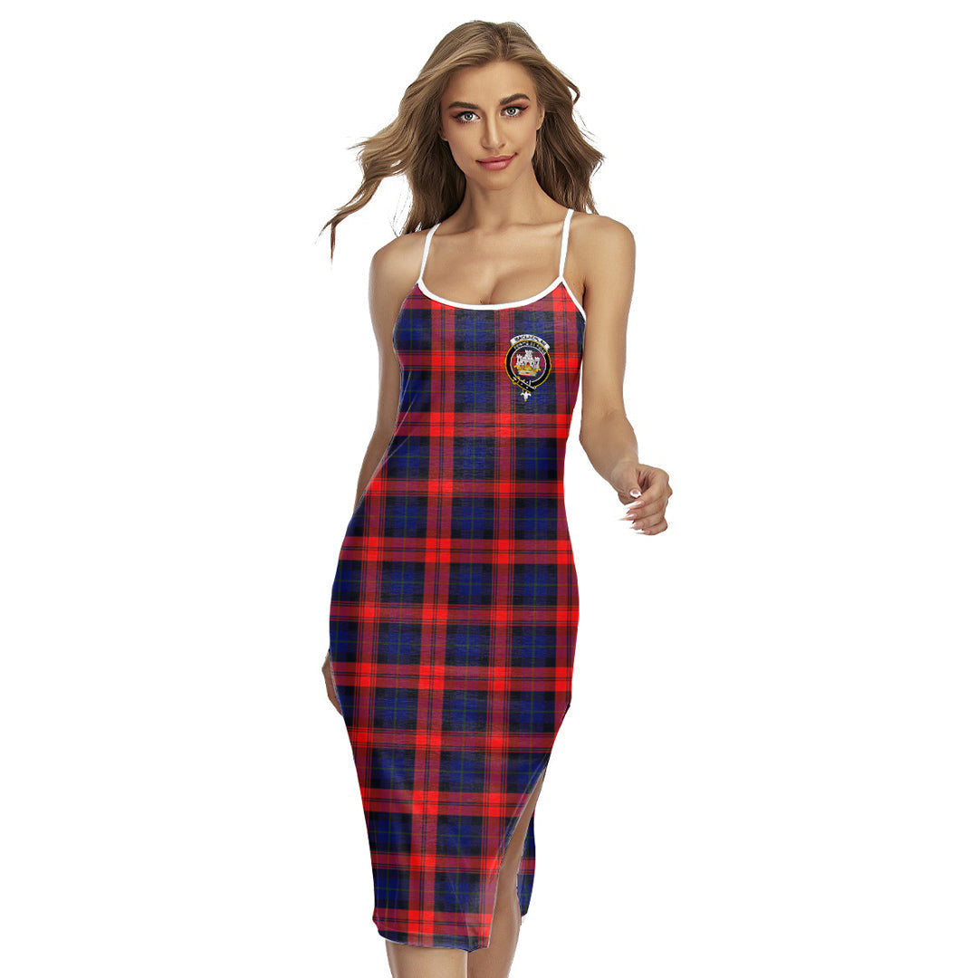 MacLachlan Modern Tartan Crest Back Cross Cami Dress