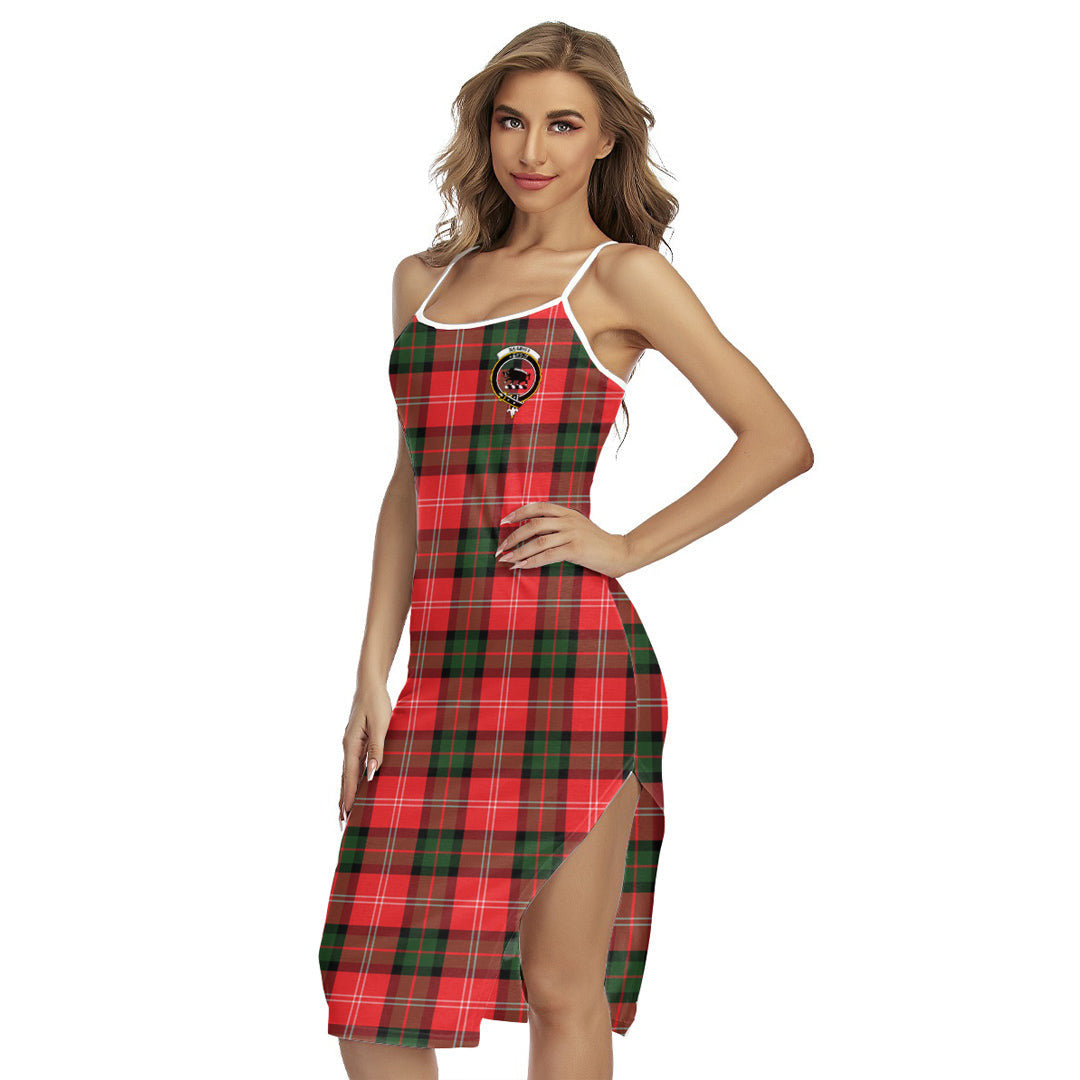 Nesbitt Modern Tartan Crest Back Cross Cami Dress