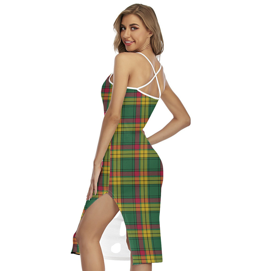 MacMillan Old Ancient Tartan Crest Back Cross Cami Dress