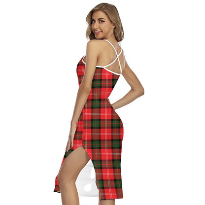 Nesbitt Modern Tartan Crest Back Cross Cami Dress