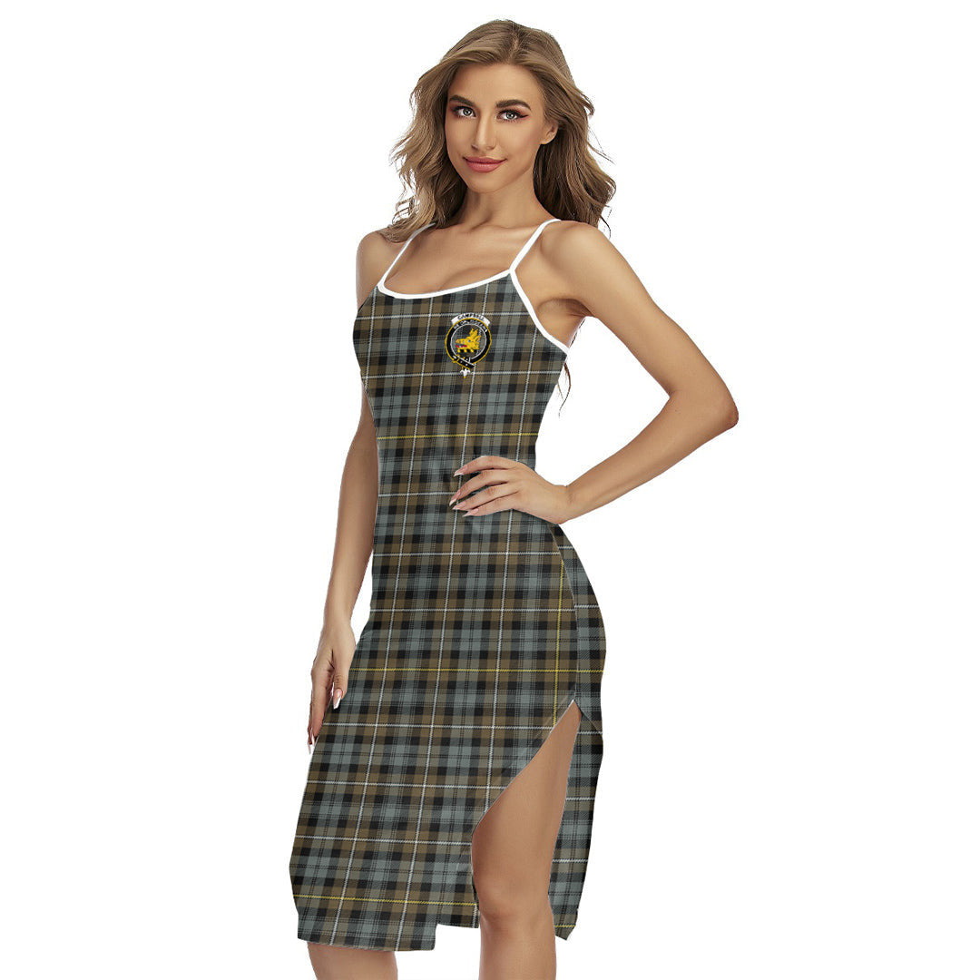 Campbell Argyll Weathered Tartan Crest Back Cross Cami Dress