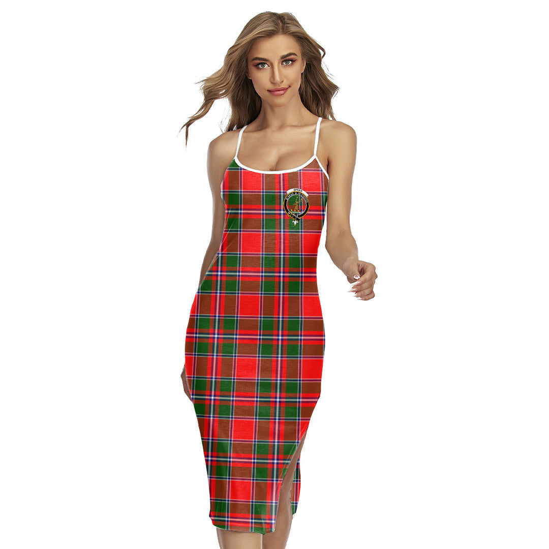 Spens Modern Tartan Crest Back Cross Cami Dress