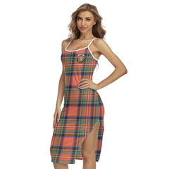 Stewart Royal Ancient Tartan Crest Back Cross Cami Dress