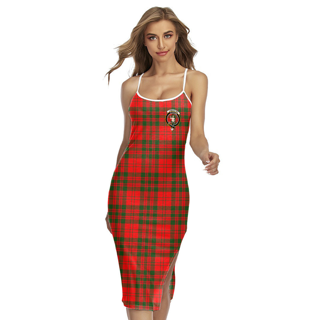 Livingstone Modern Tartan Crest Back Cross Cami Dress