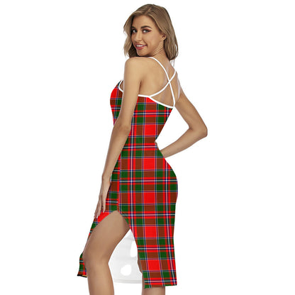 Spens Modern Tartan Crest Back Cross Cami Dress