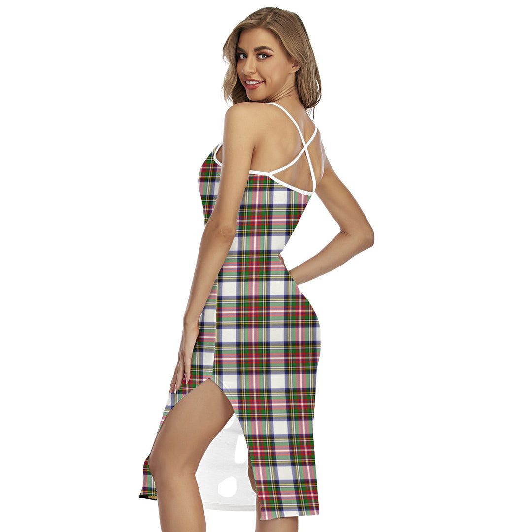 Stewart Dress Modern Tartan Crest Back Cross Cami Dress