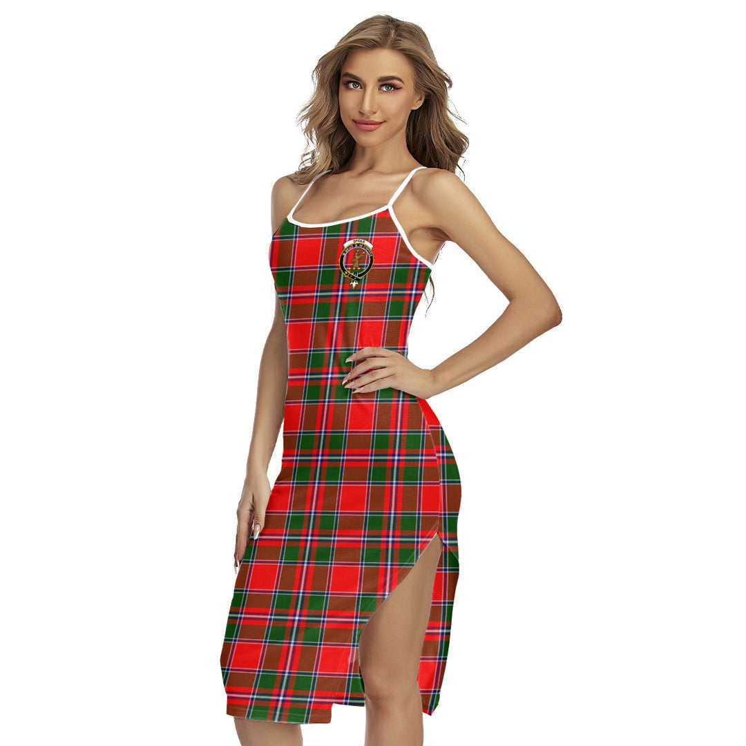 Spens Modern Tartan Crest Back Cross Cami Dress