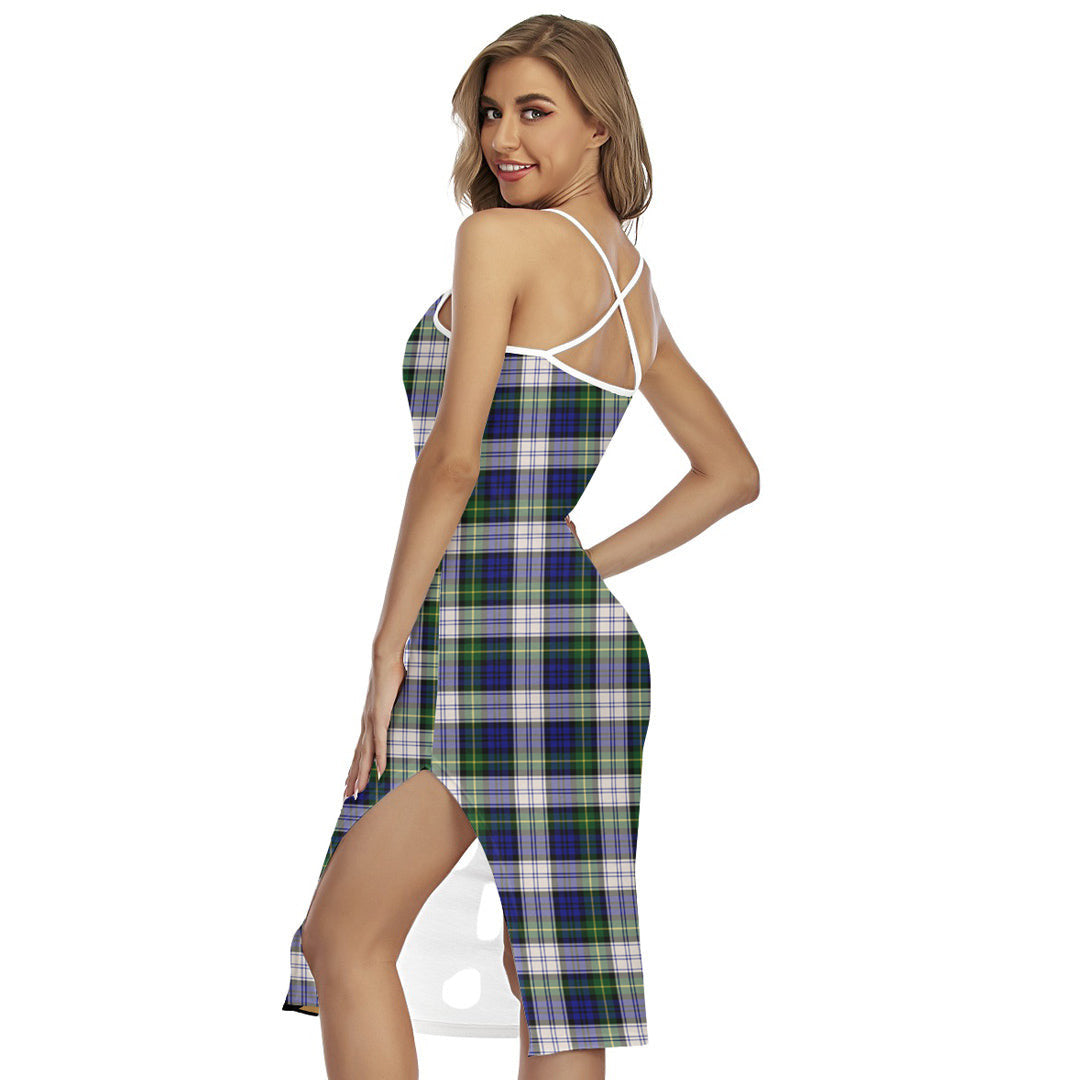 Gordon Dress Modern Tartan Crest Back Cross Cami Dress