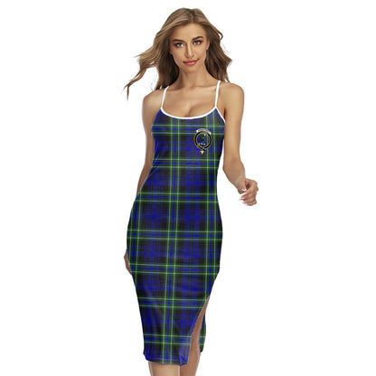 Arbuthnot Modern Tartan Crest Back Cross Cami Dress