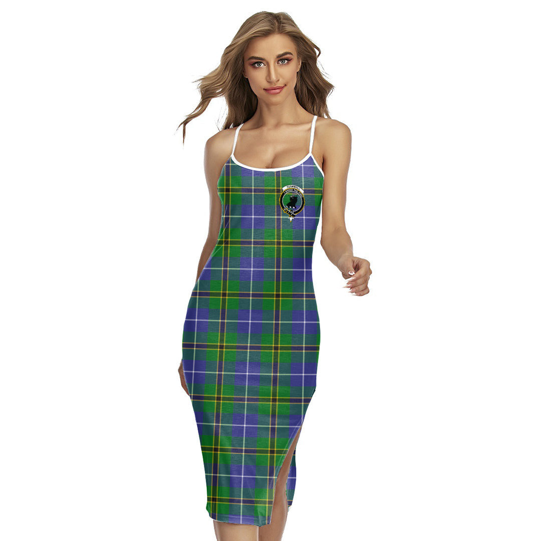 Turnbull Hunting Tartan Crest Back Cross Cami Dress