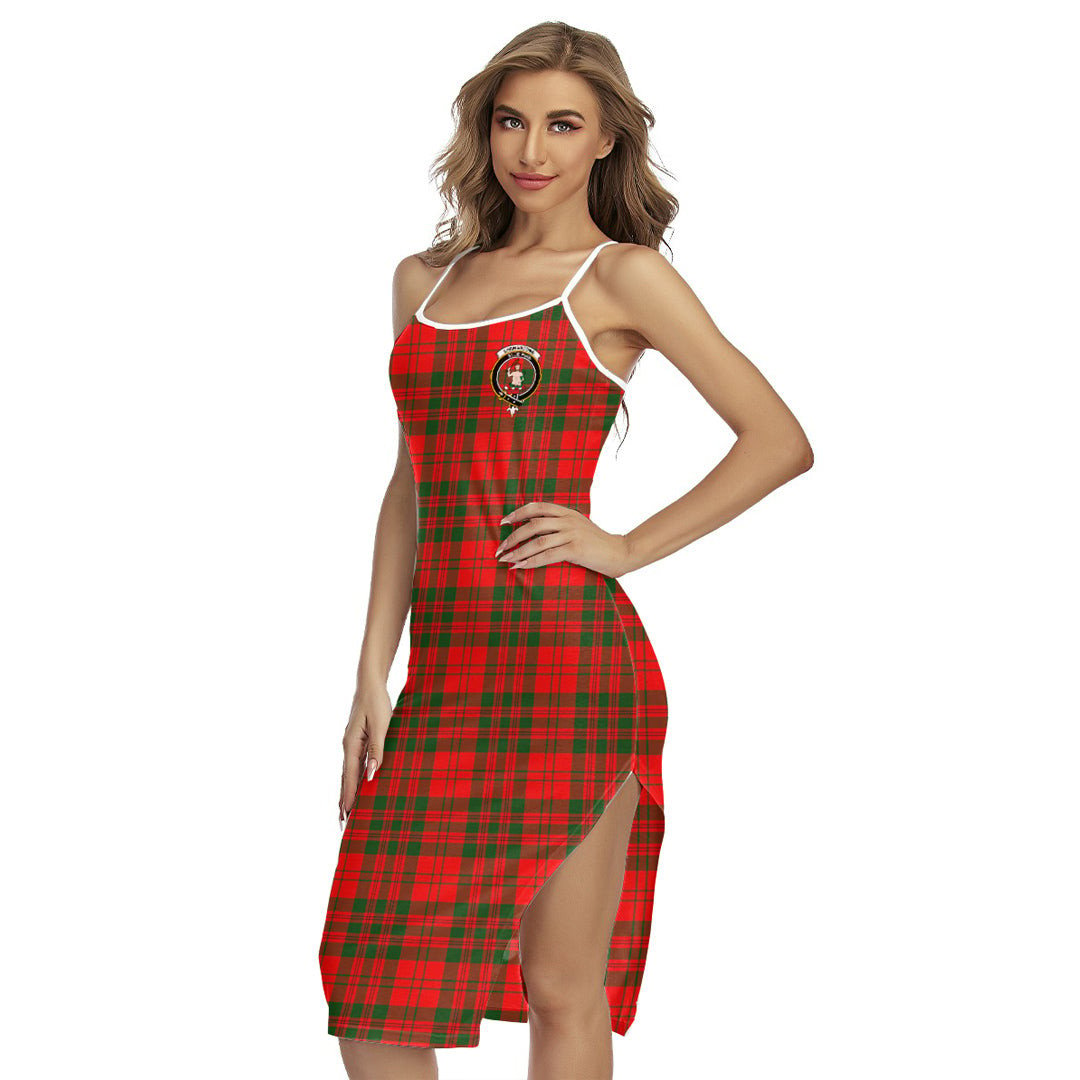 Livingstone Modern Tartan Crest Back Cross Cami Dress