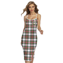 Stewart Dress Modern Tartan Crest Back Cross Cami Dress