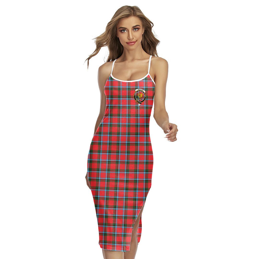 Sinclair Modern Tartan Crest Back Cross Cami Dress