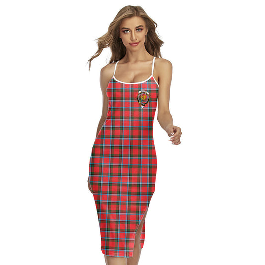 Sinclair Modern Tartan Crest Back Cross Cami Dress