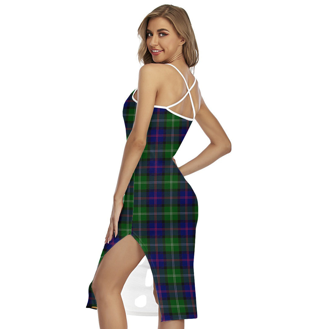 MacThomas Modern Tartan Crest Back Cross Cami Dress