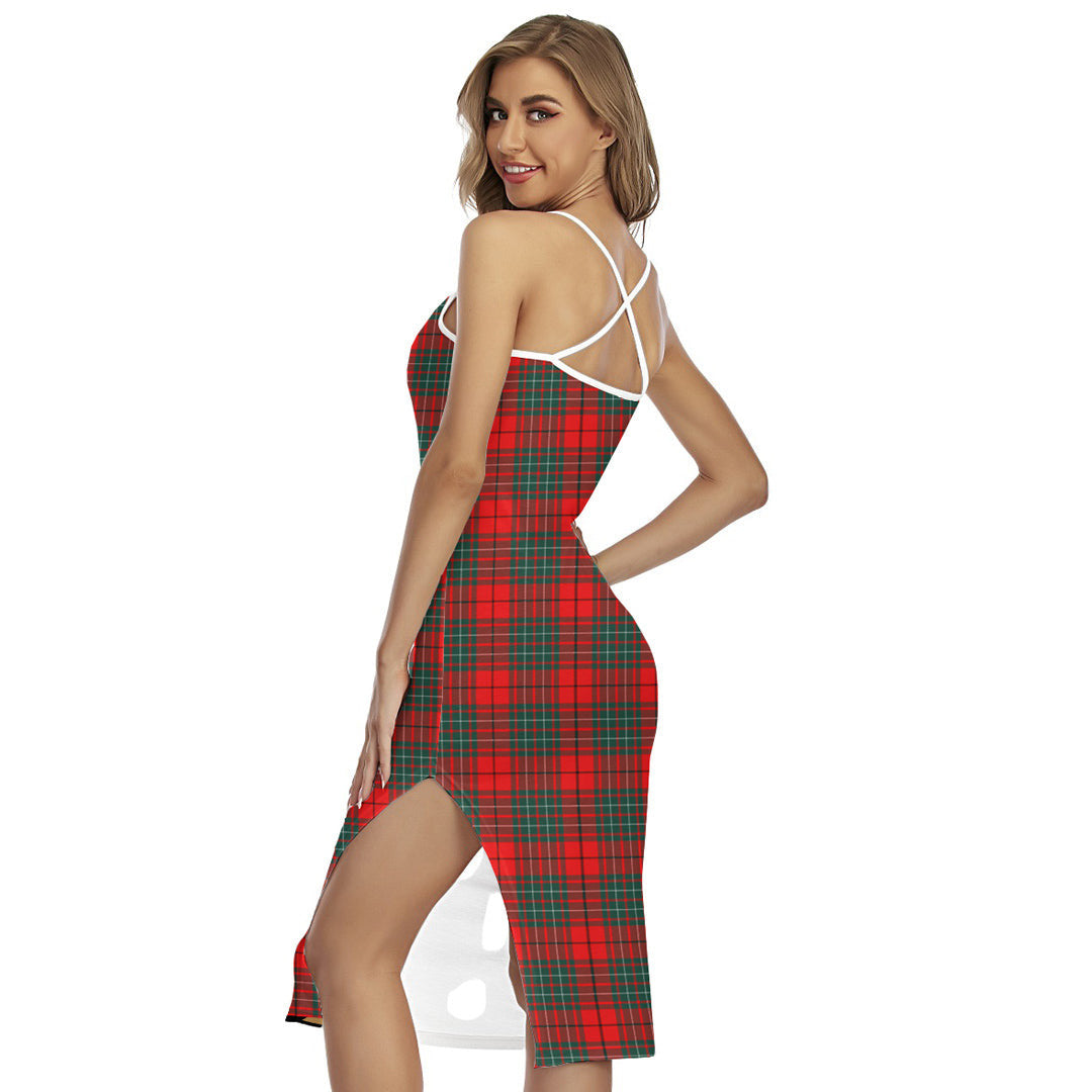 Cumming Modern Tartan Crest Back Cross Cami Dress