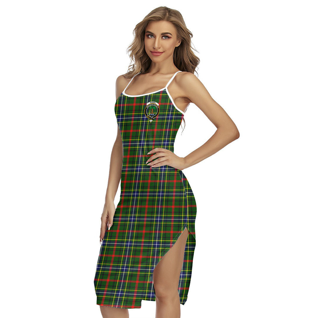 Bisset Tartan Crest Back Cross Cami Dress