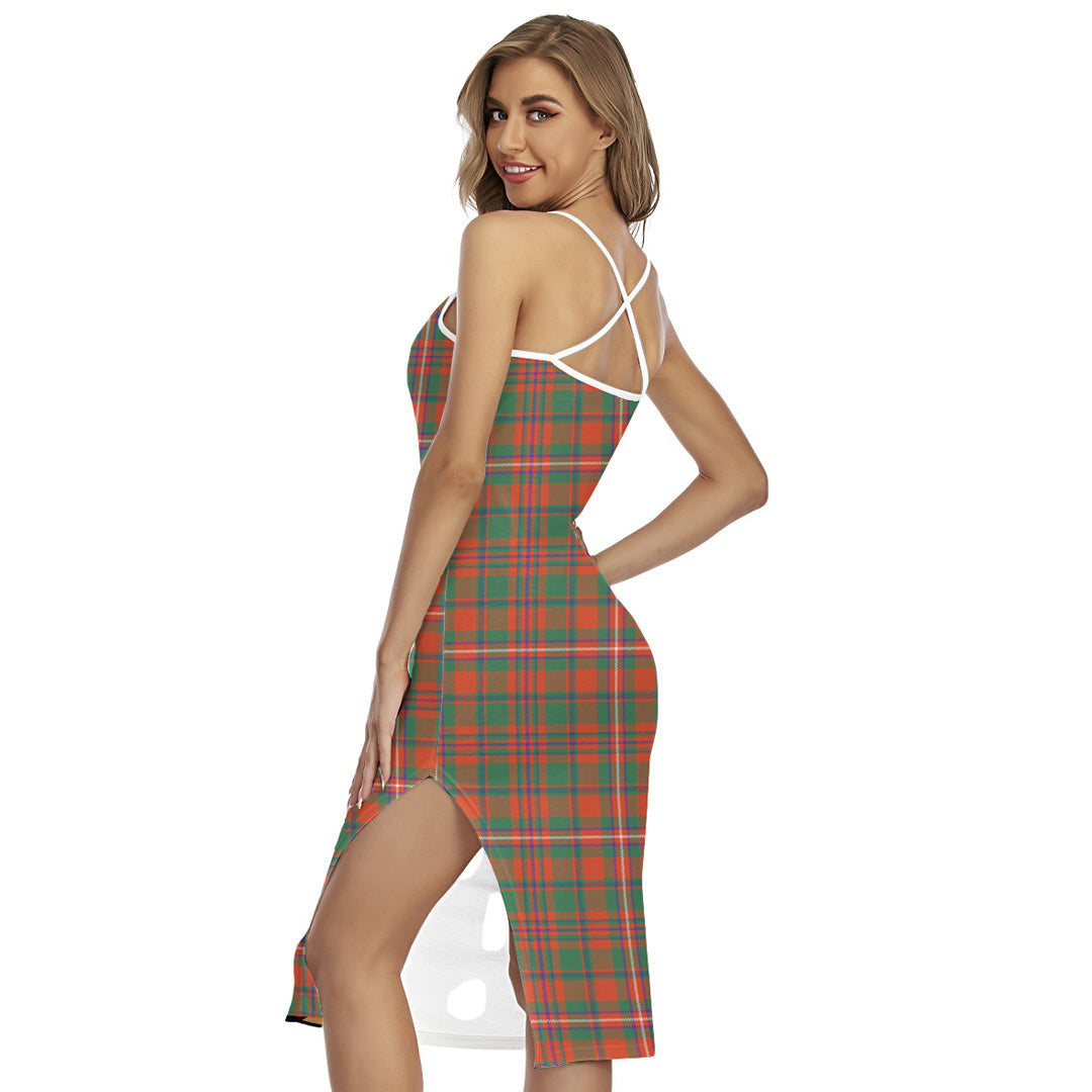 MacKinnon Ancient Tartan Crest Back Cross Cami Dress