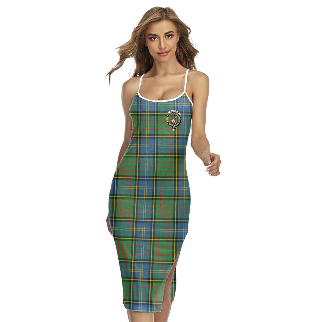 MacMillan Hunting Ancient Tartan Crest Back Cross Cami Dress