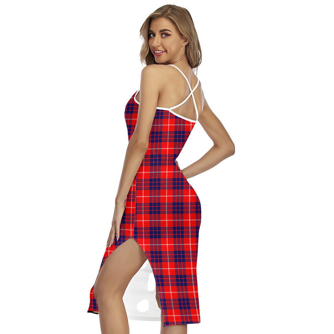 Hamilton Modern Tartan Crest Back Cross Cami Dress