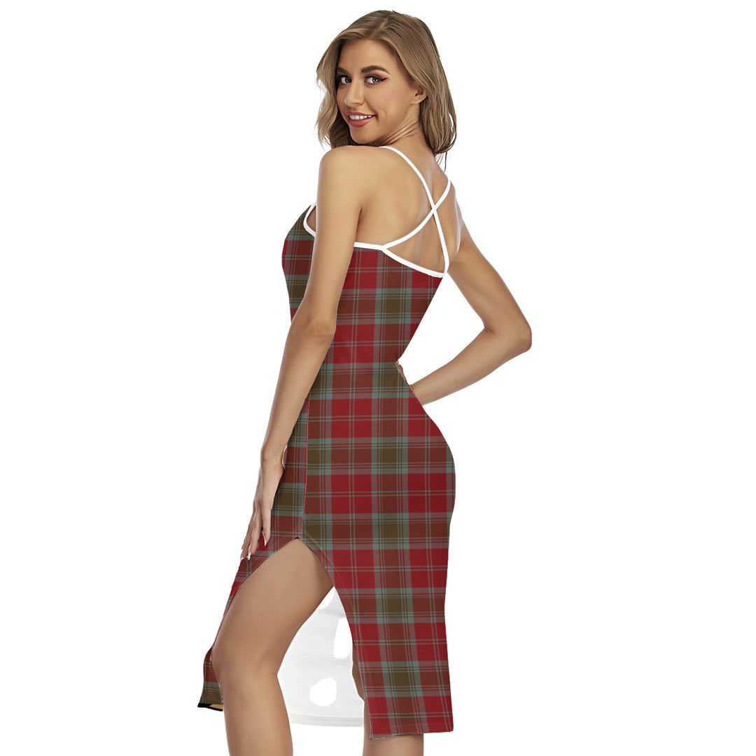 Lindsay Weathered Tartan Crest Back Cross Cami Dress