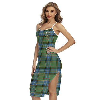 MacMillan Hunting Ancient Tartan Crest Back Cross Cami Dress