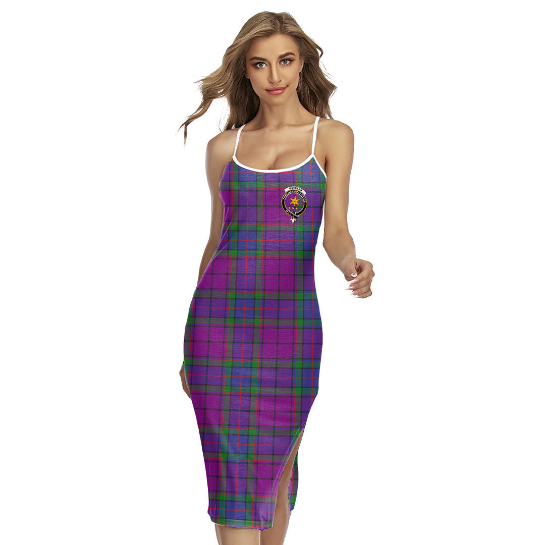 Wardlaw Modern Tartan Crest Back Cross Cami Dress