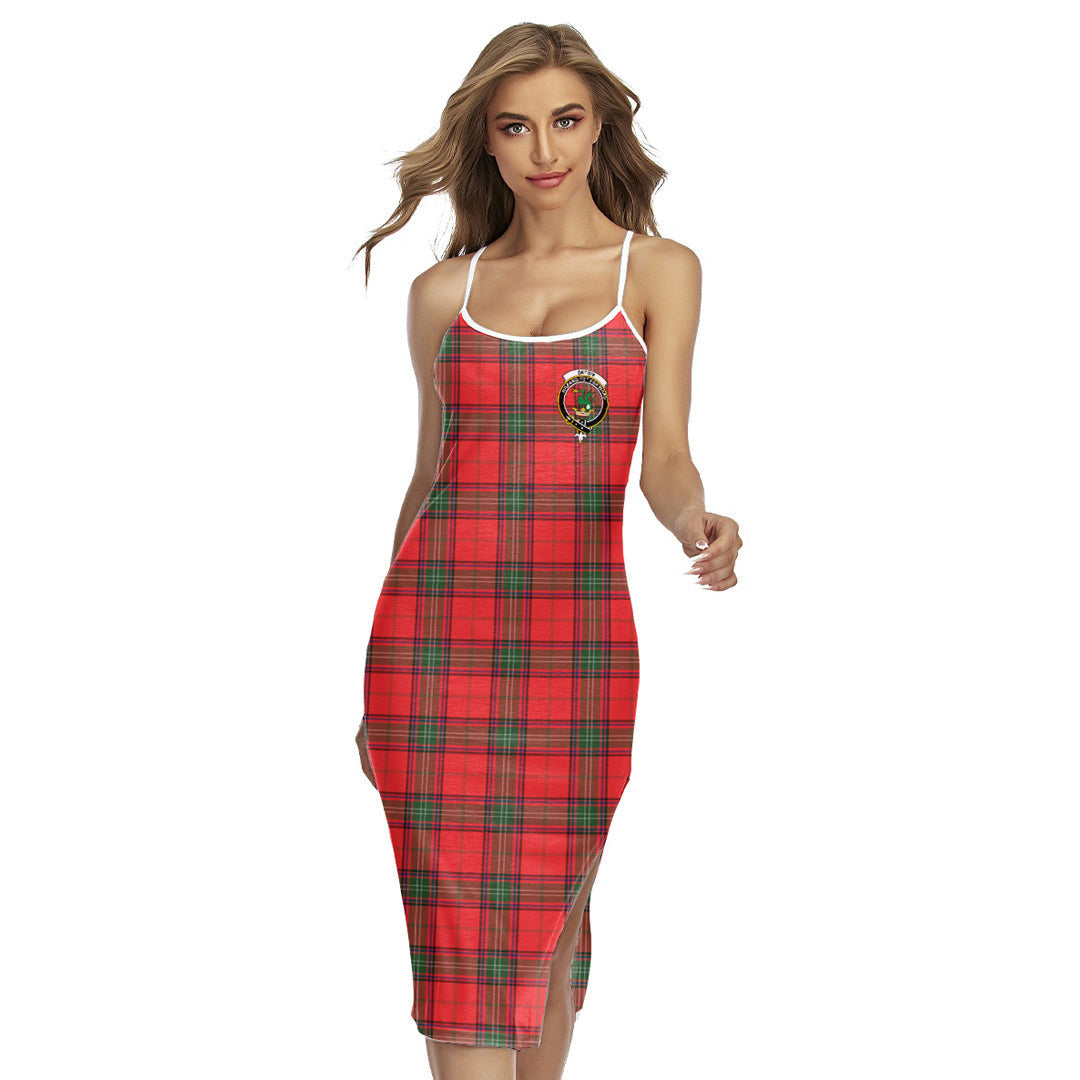 Seton Modern Tartan Crest Back Cross Cami Dress