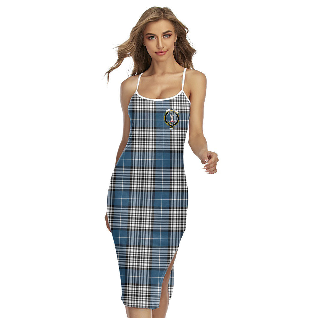 Napier Modern Tartan Crest Back Cross Cami Dress