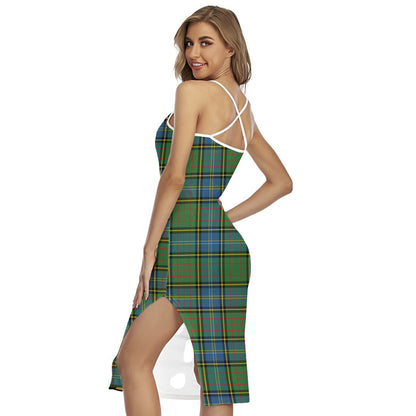 MacMillan Hunting Ancient Tartan Crest Back Cross Cami Dress