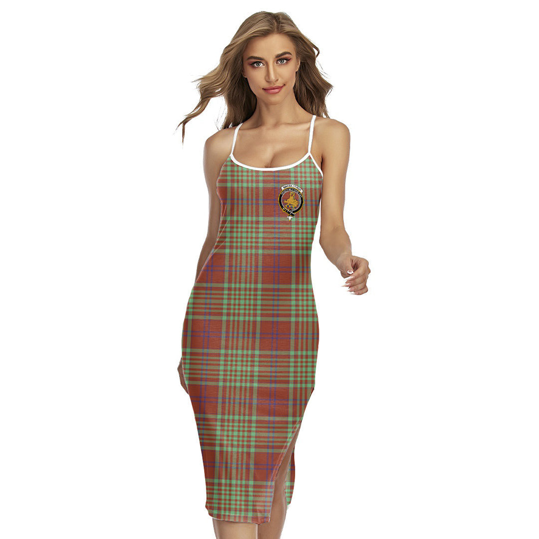 MacGillivray Hunting Ancient Tartan Crest Back Cross Cami Dress