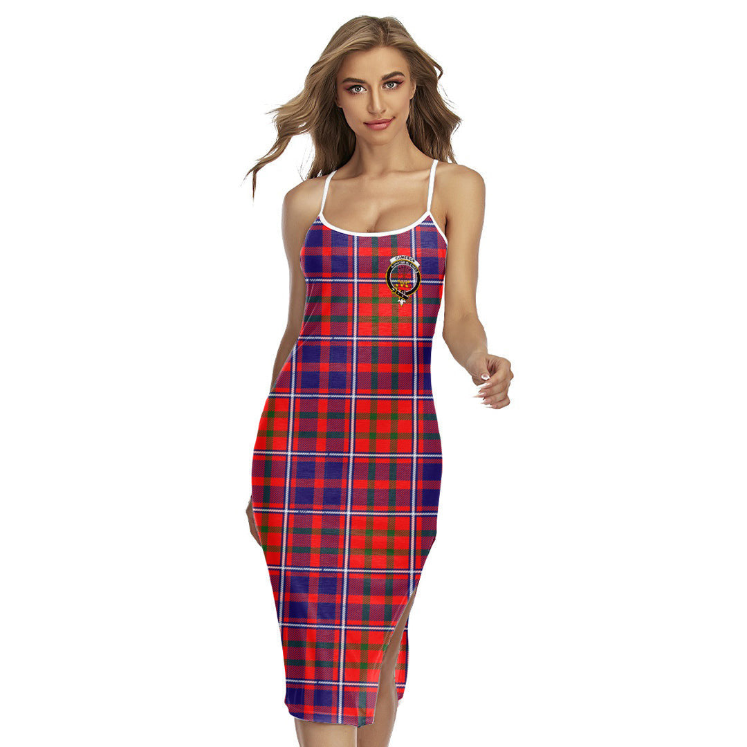 Cameron of Lochiel Modern Tartan Crest Back Cross Cami Dress