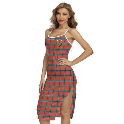 Sinclair Ancient Tartan Crest Back Cross Cami Dress