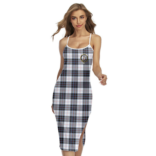 MacRae Dress Modern Tartan Crest Back Cross Cami Dress