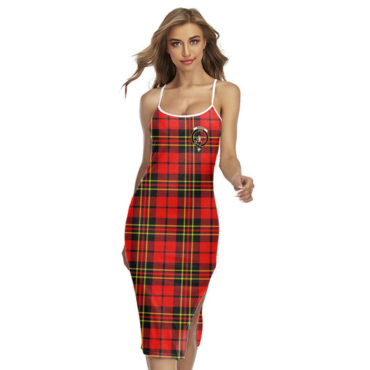 Brodie Modern Tartan Crest Back Cross Cami Dress