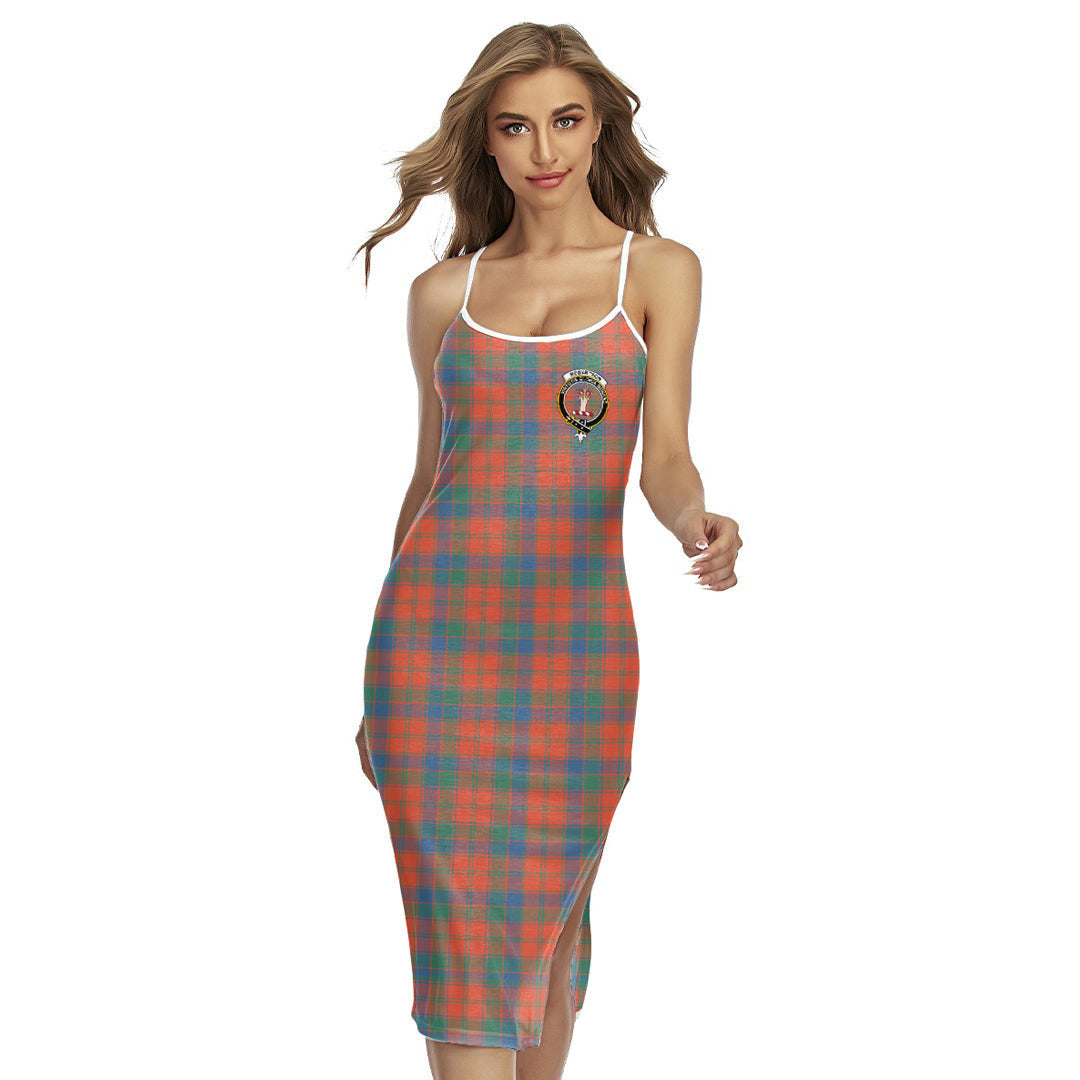 Robertson Ancient Tartan Crest Back Cross Cami Dress