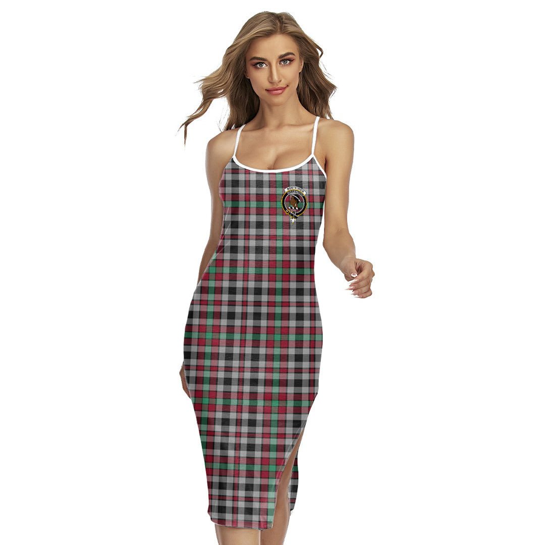 Borthwick Ancient Tartan Crest Back Cross Cami Dress