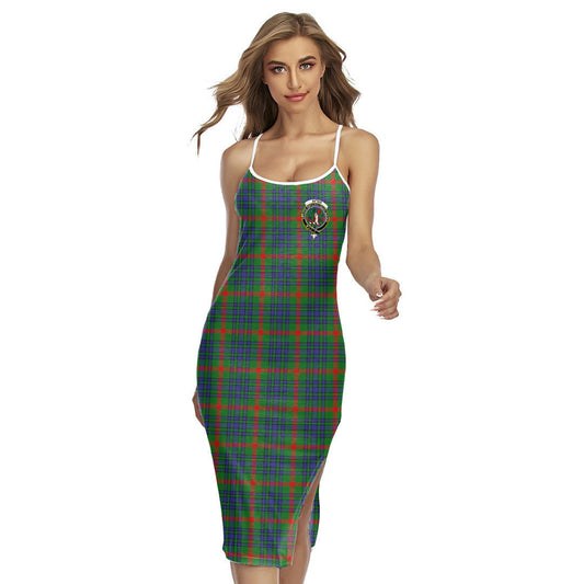 Aiton Tartan Crest Back Cross Cami Dress