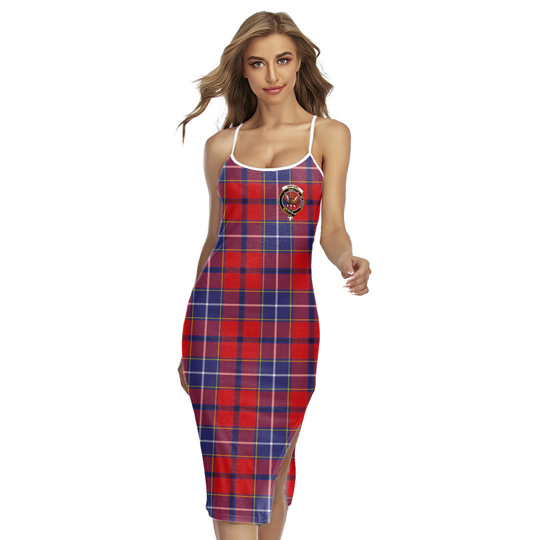 Wishart Dress Tartan Crest Back Cross Cami Dress