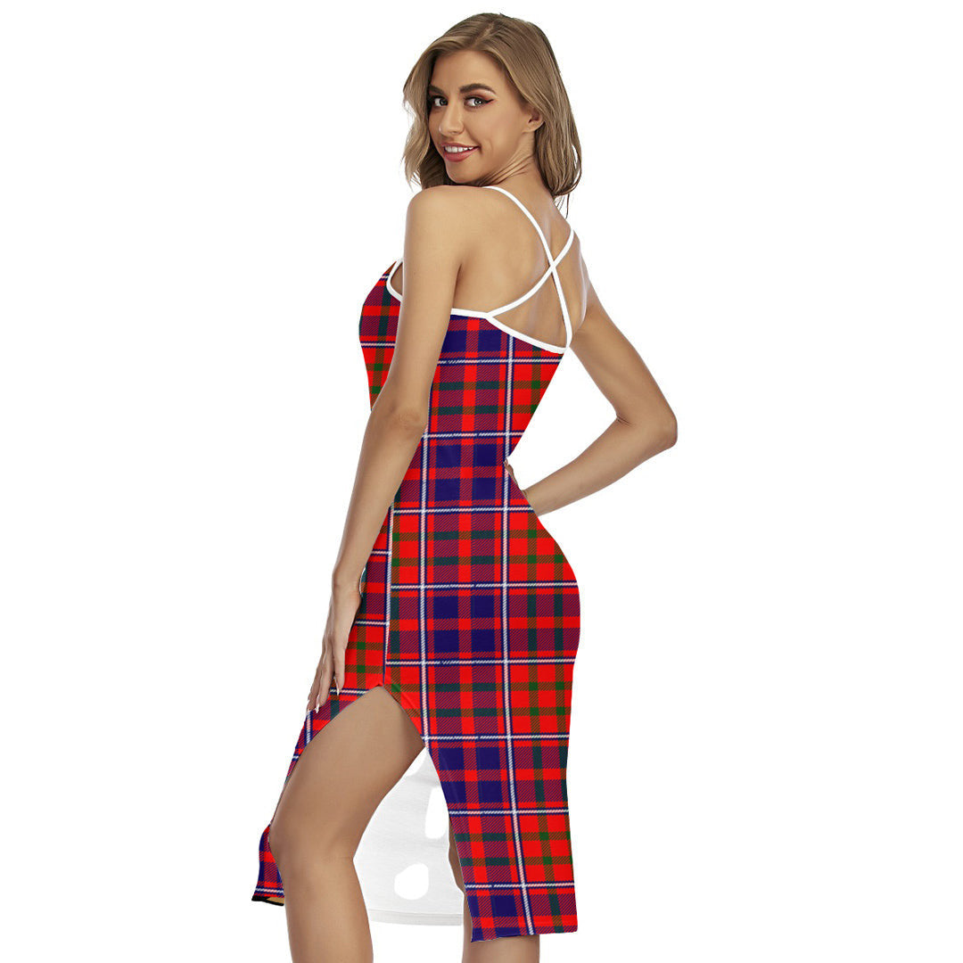 Cameron of Lochiel Modern Tartan Crest Back Cross Cami Dress