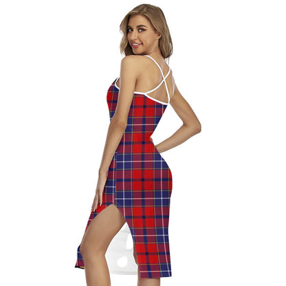 Wishart Dress Tartan Crest Back Cross Cami Dress