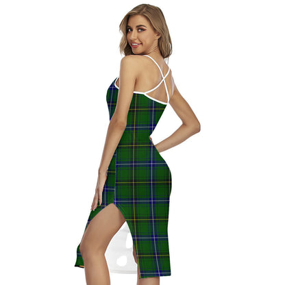 Henderson Modern Tartan Crest Back Cross Cami Dress