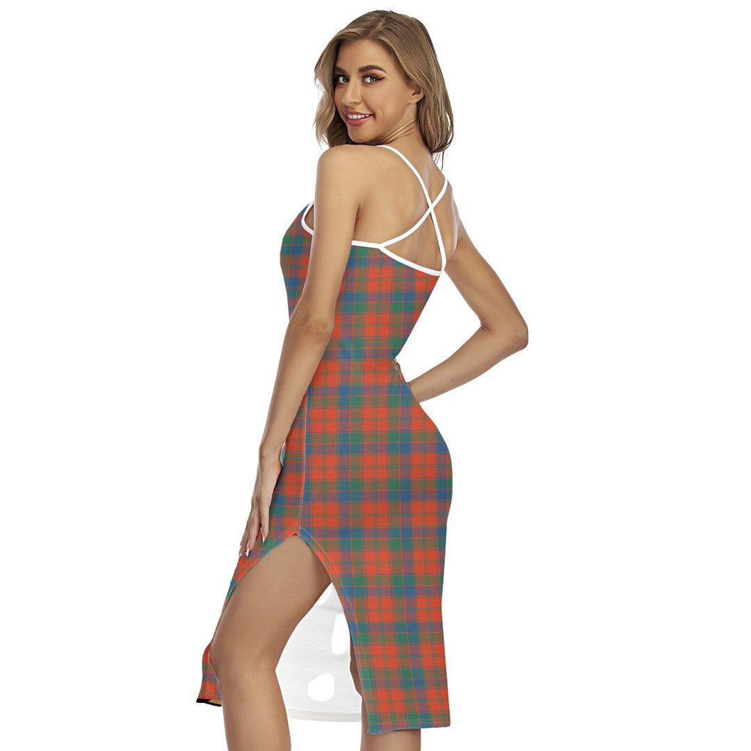 Robertson Ancient Tartan Crest Back Cross Cami Dress