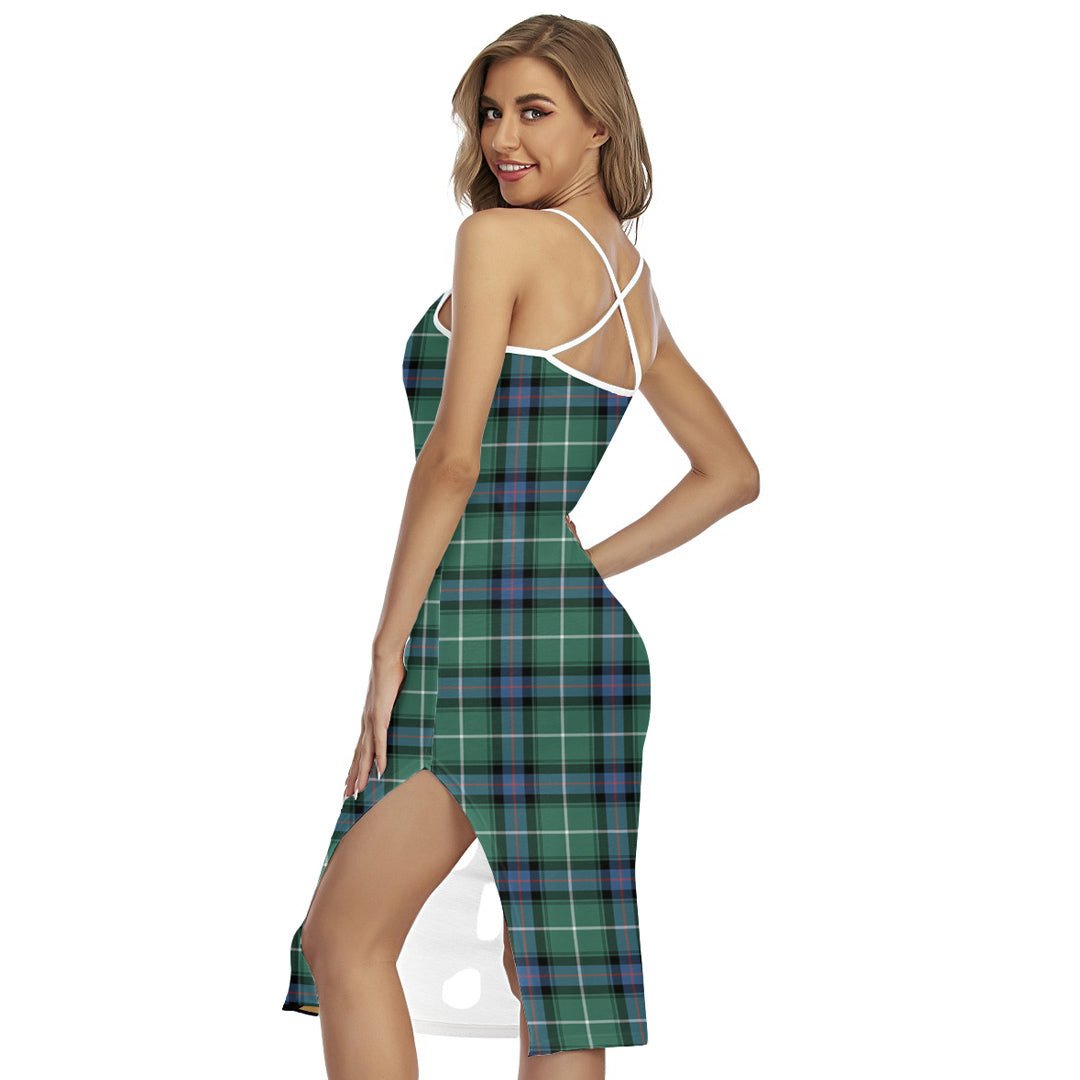 MacDonald of the Isles Hunting Ancient Tartan Crest Back Cross Cami Dress